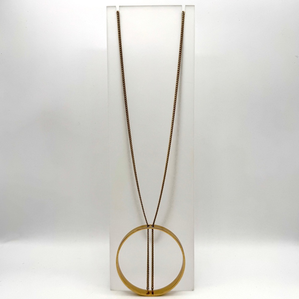 JENNY BIRD Large Circle Pendant with Bisecting Chain Necklace - Picture 1 of 6